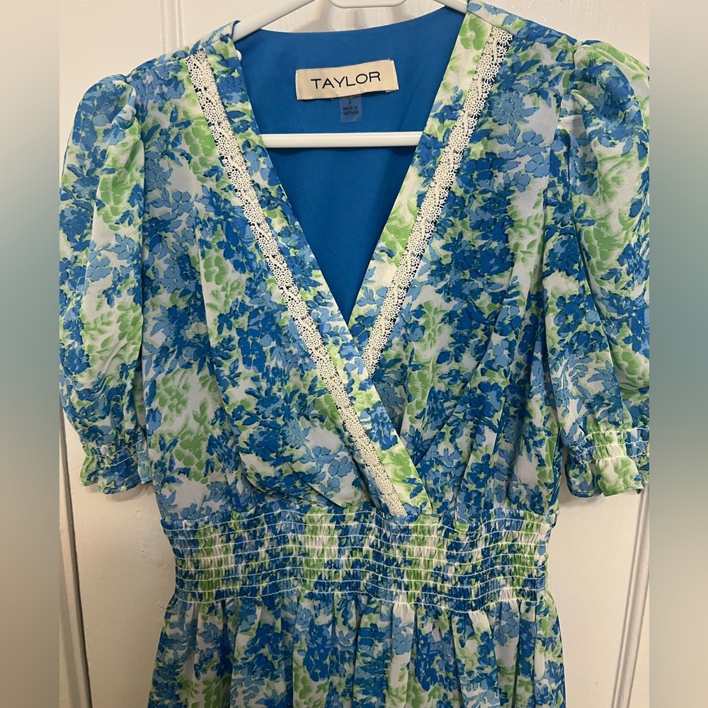 Blue and green Taylor dress
